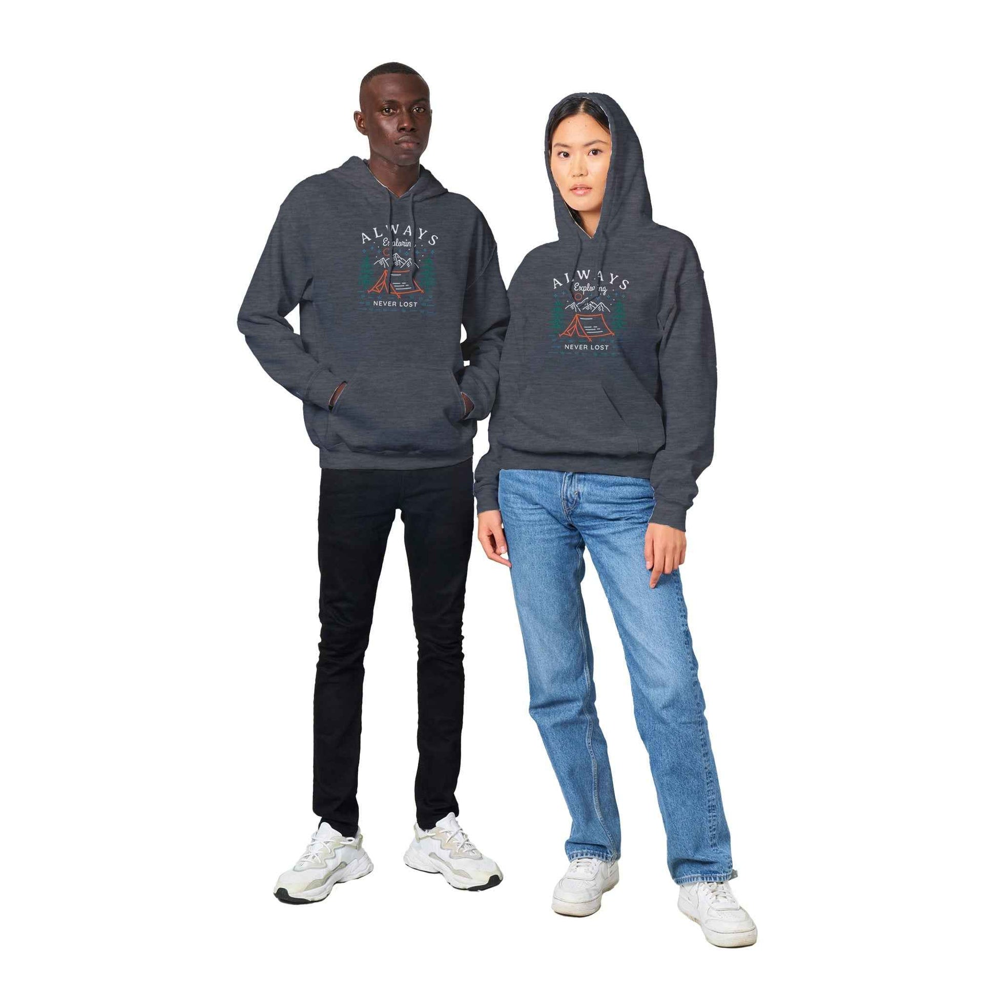 'Always Explore Never Lost" Classic Unisex Pullover Hoodie