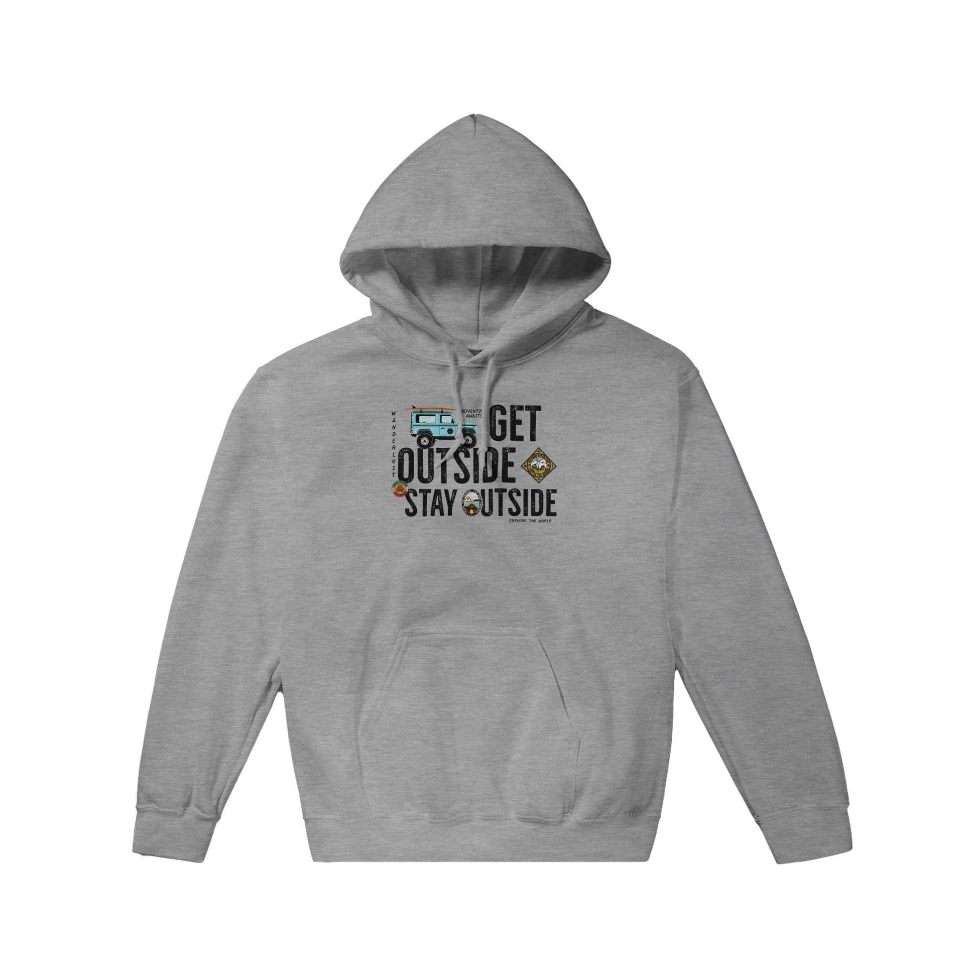 Classic Unisex Pullover Hoodie, Get Outside Stay Outside