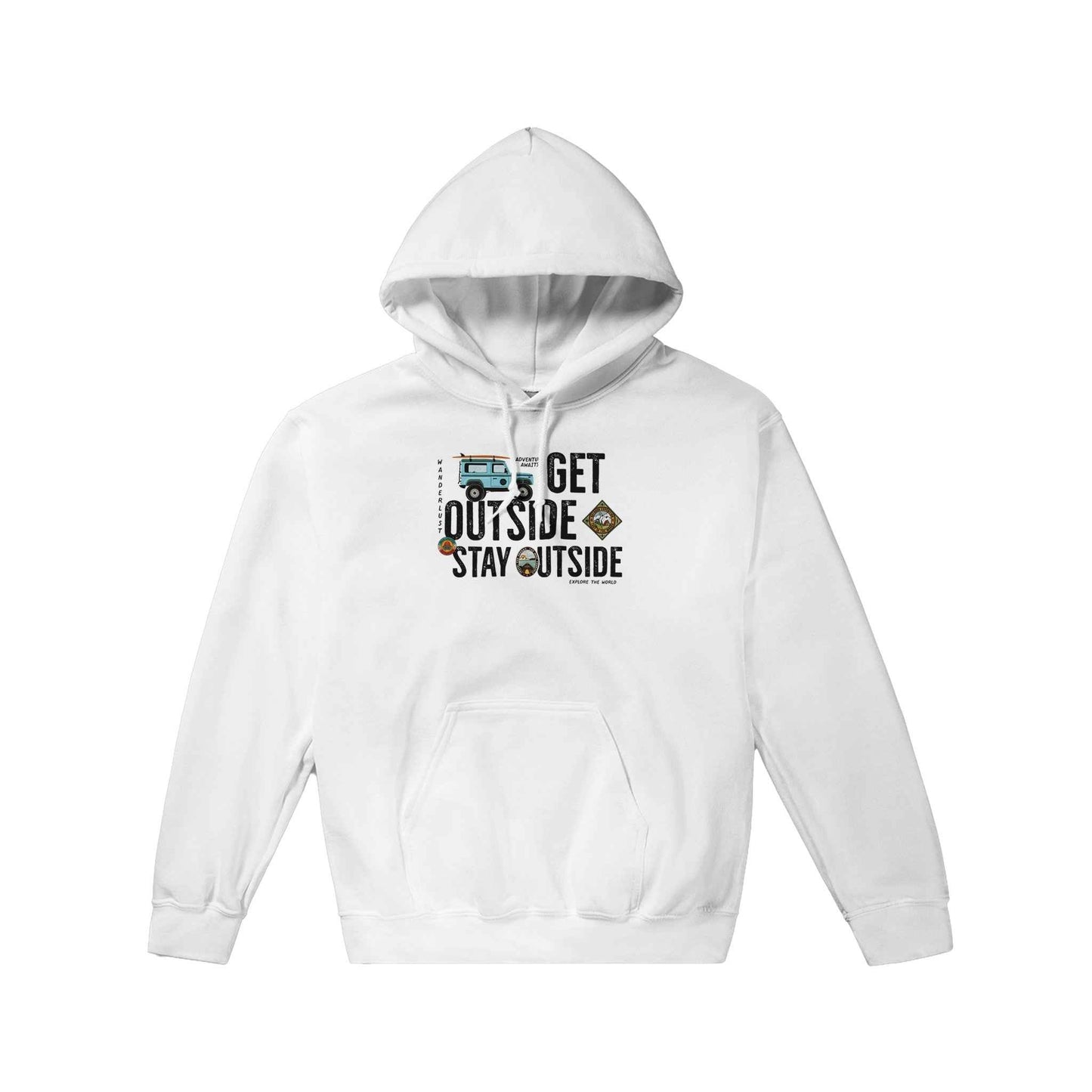 Classic Unisex Pullover Hoodie, Get Outside Stay Outside