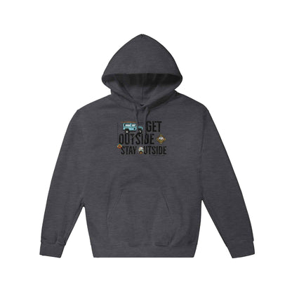 Classic Unisex Pullover Hoodie, Get Outside Stay Outside