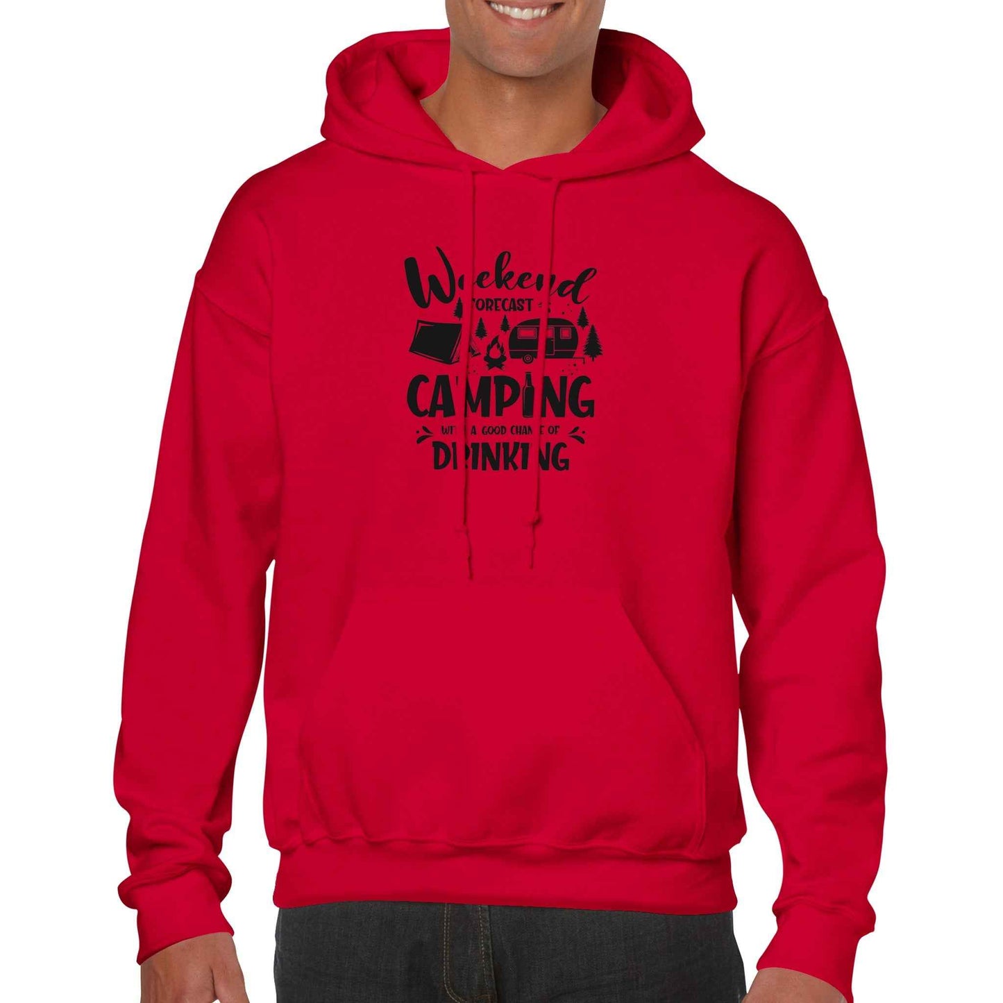 Classic Unisex Pullover Hoodie, Weekend Forecast Camping & Drinking