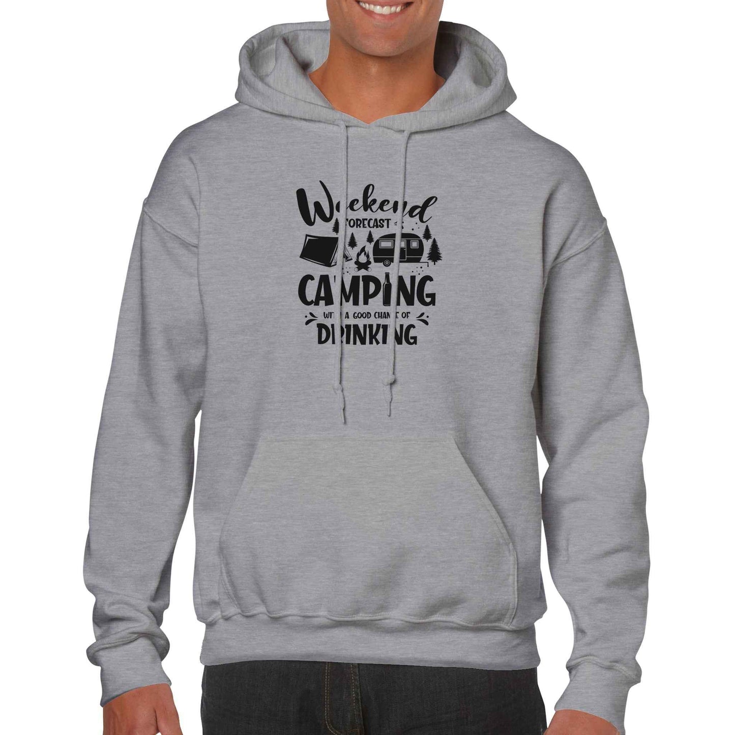 Classic Unisex Pullover Hoodie, Weekend Forecast Camping & Drinking