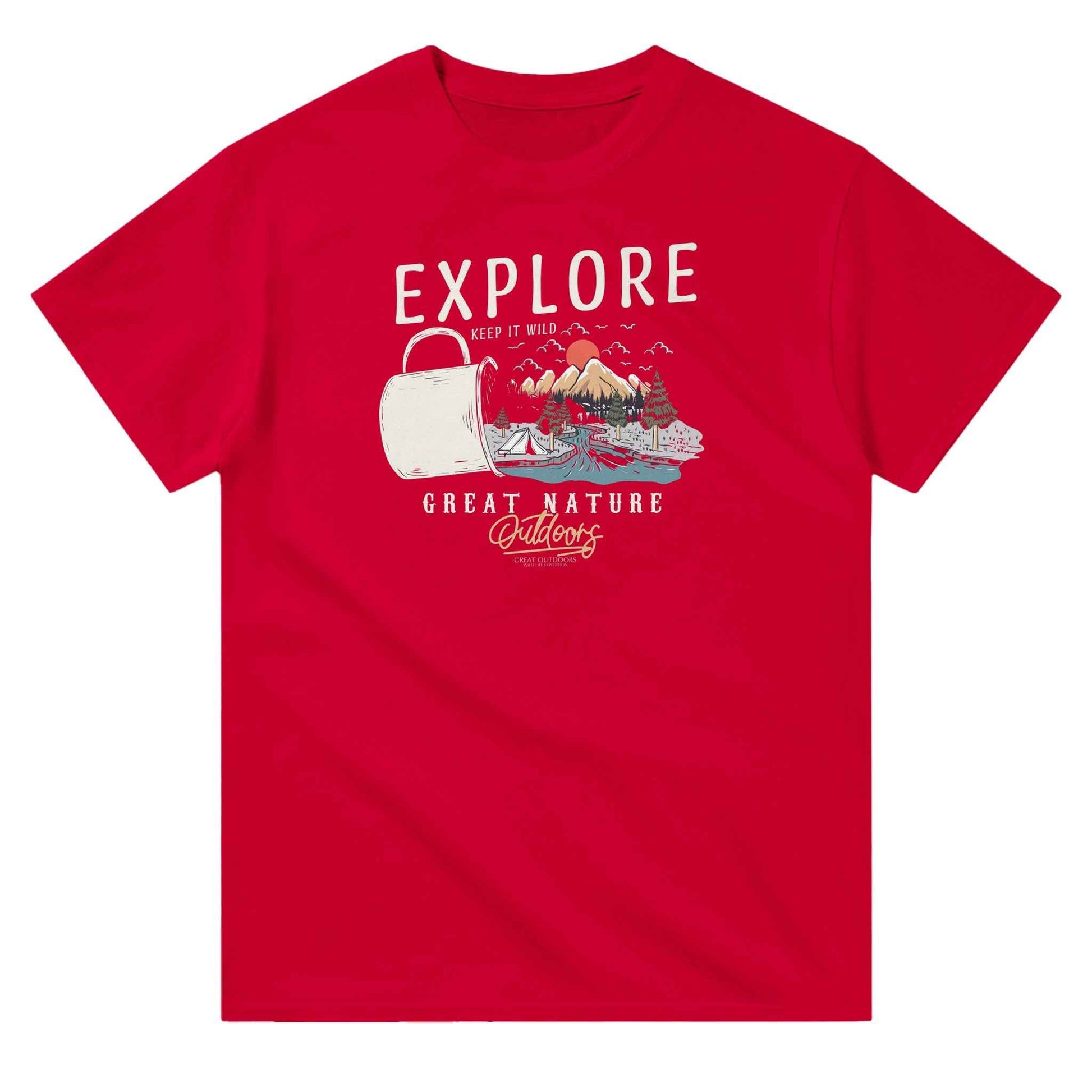 Heavyweight Unisex Crewneck T-shirt "Explore Great Nature"