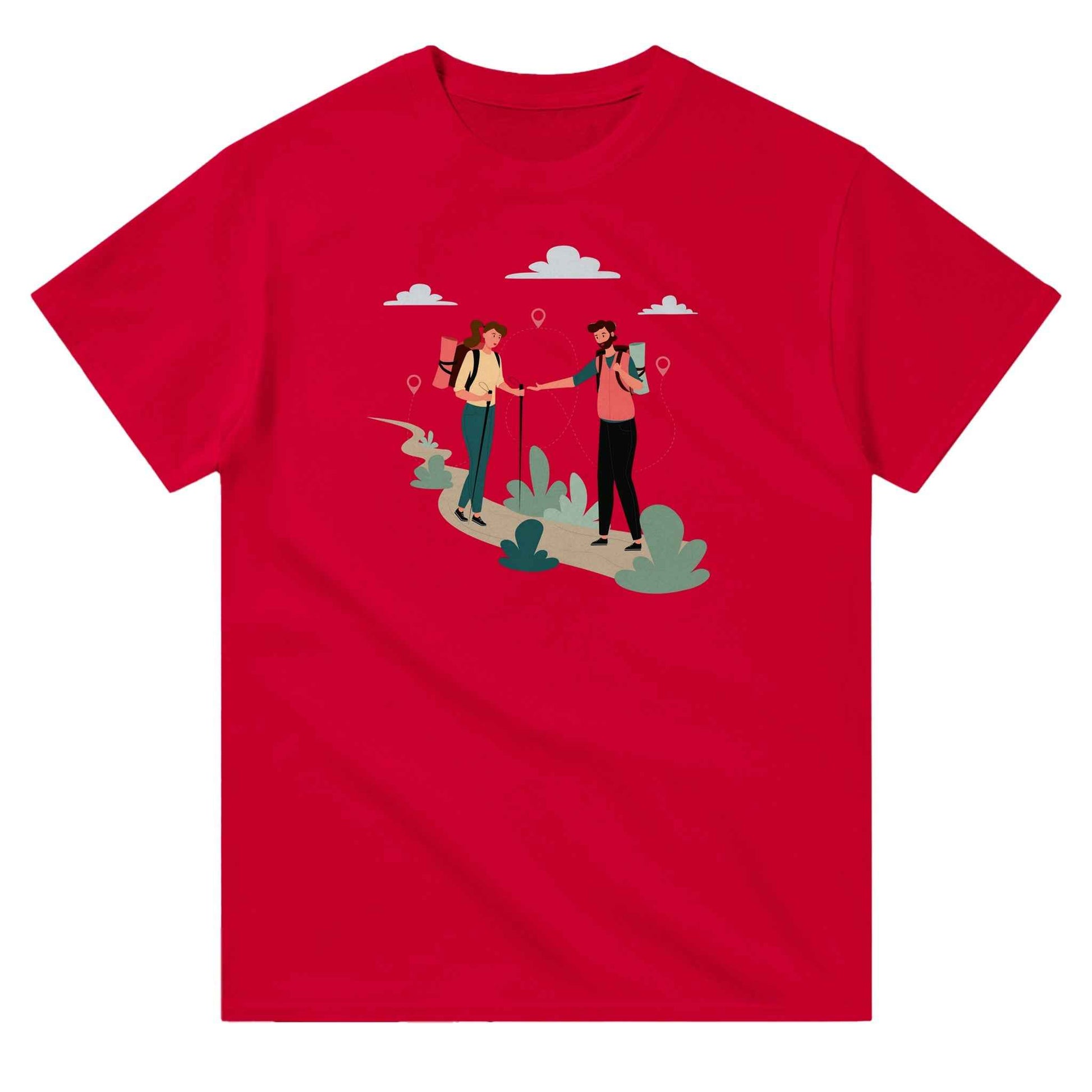 Heavyweight Unisex Crewneck T-shirt "Hiking Cartoon 2"