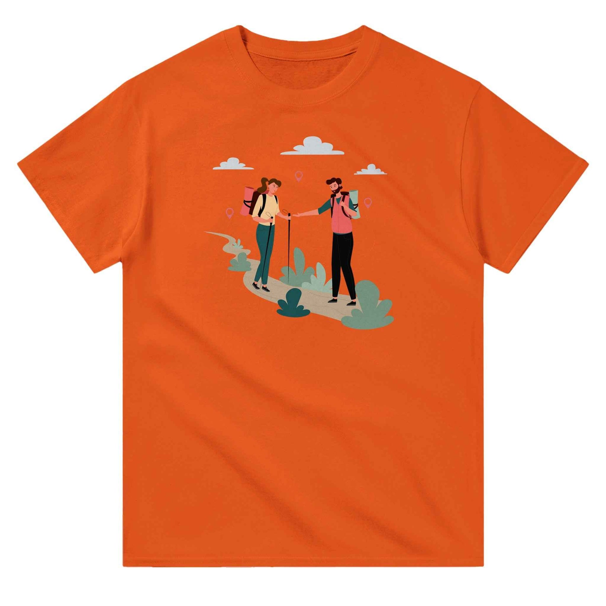 Heavyweight Unisex Crewneck T-shirt "Hiking Cartoon 2"