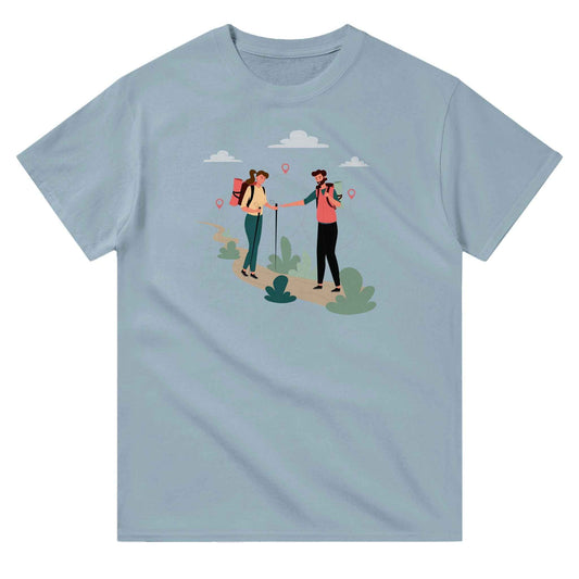 Heavyweight Unisex Crewneck T-shirt "Hiking Cartoon 2"