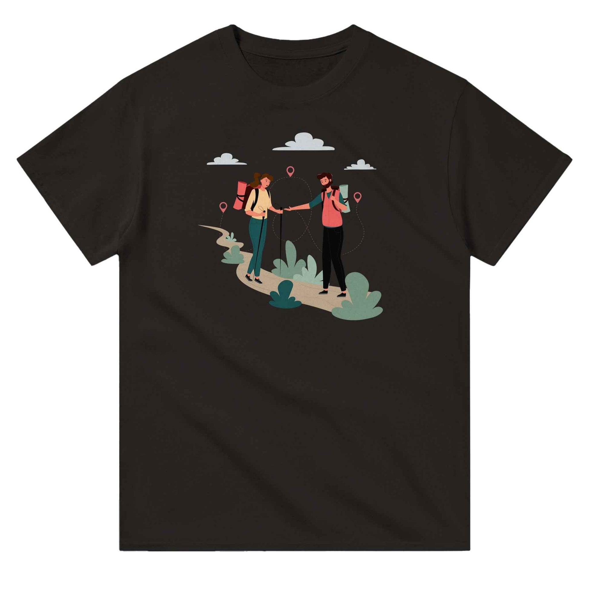 Heavyweight Unisex Crewneck T-shirt "Hiking Cartoon 2"