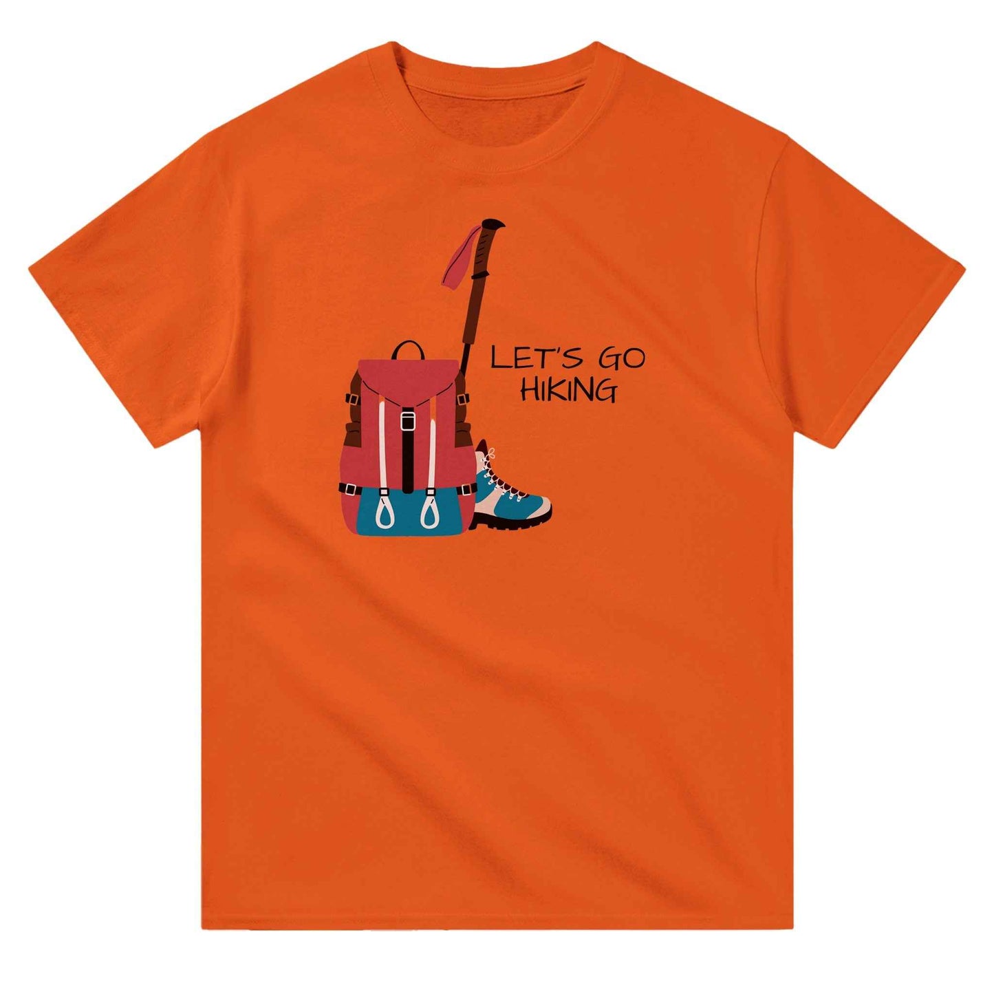 Heavyweight Unisex Crewneck T-shirt "Lets Go Hiking"