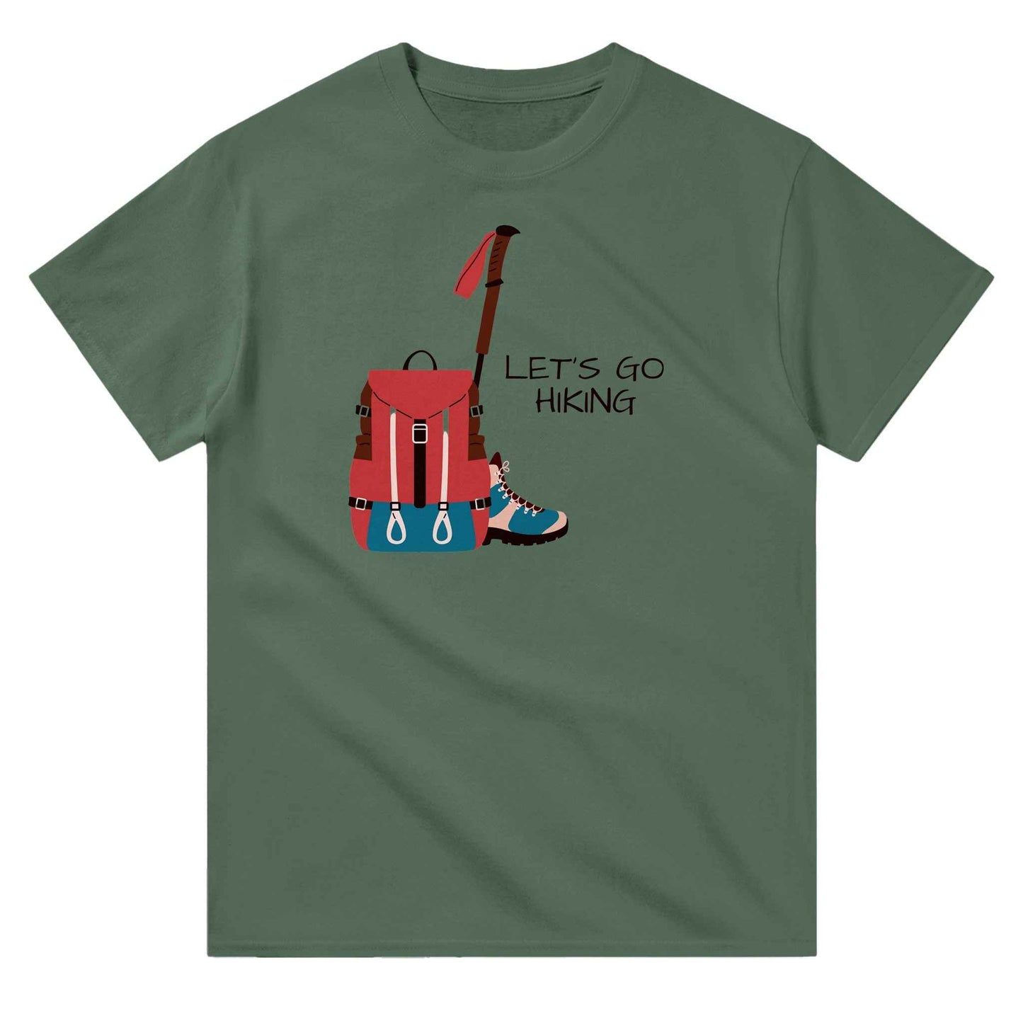 Heavyweight Unisex Crewneck T-shirt "Lets Go Hiking"