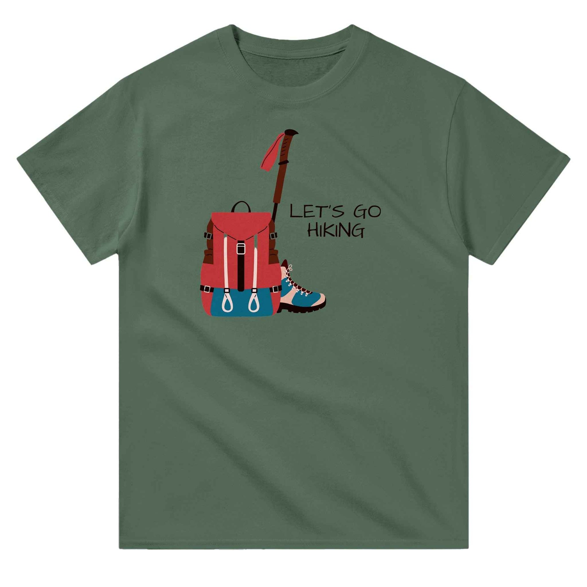 Heavyweight Unisex Crewneck T-shirt "Lets Go Hiking"