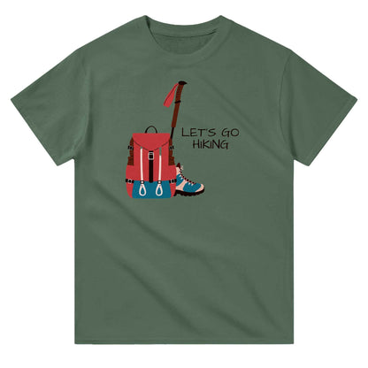 Heavyweight Unisex Crewneck T-shirt "Lets Go Hiking"