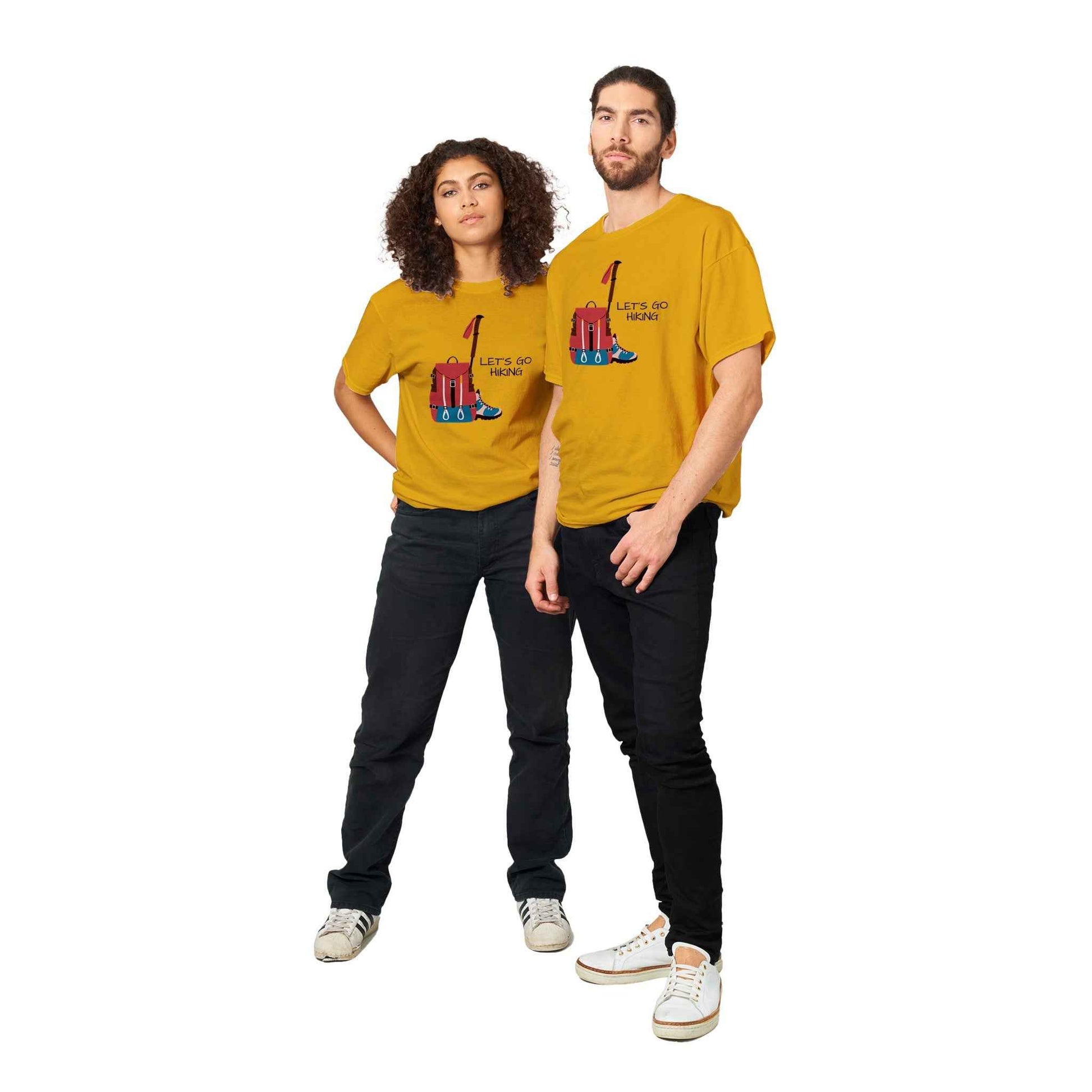 Heavyweight Unisex Crewneck T-shirt "Lets Go Hiking"