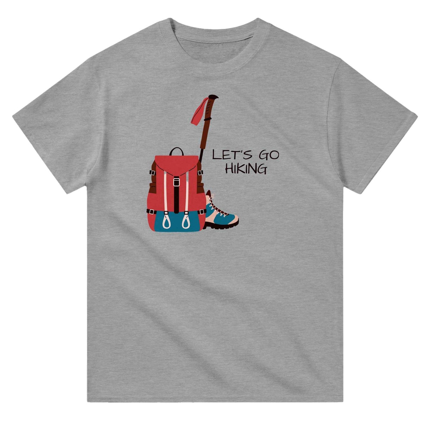 Heavyweight Unisex Crewneck T-shirt "Lets Go Hiking"