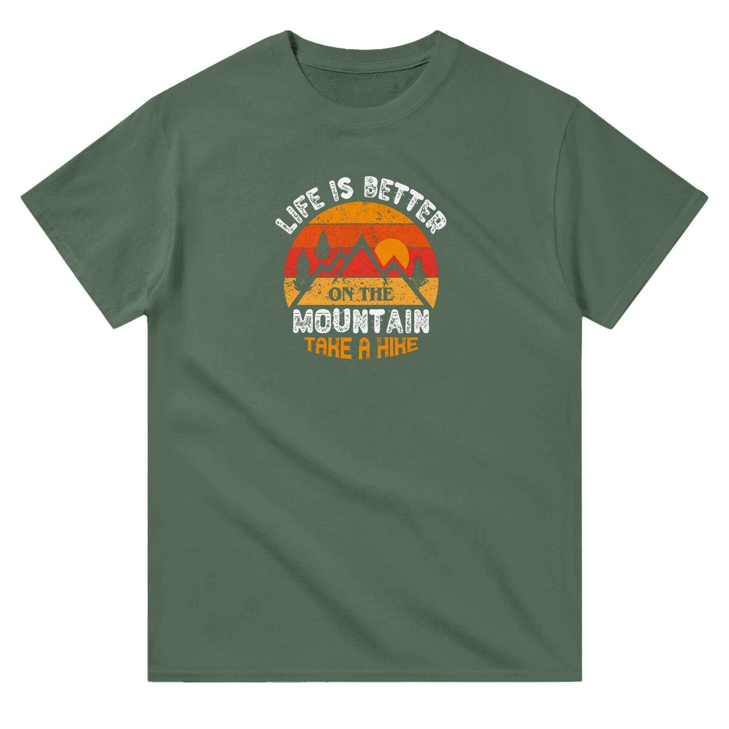 Heavyweight Unisex Crewneck T-shirt "Life is Better in Mountains"