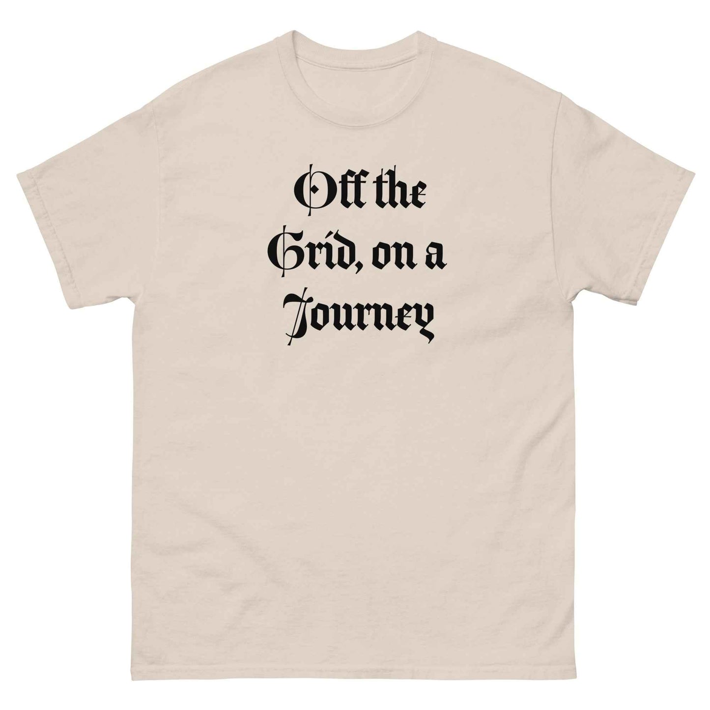 Living Off Grid, Men's classic tee, "Off The Grid, On a Journey"