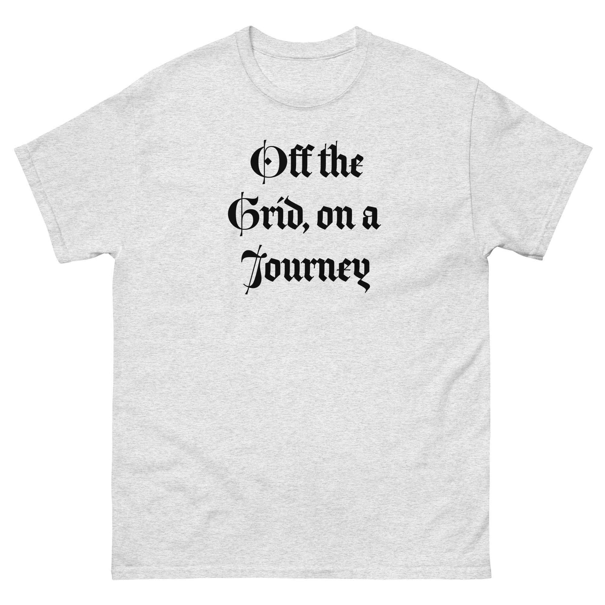 Living Off Grid, Men's classic tee, "Off The Grid, On a Journey"