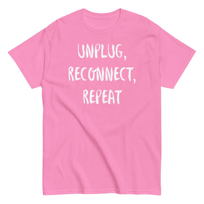 Living Off Grid, Men's classic tee, "Unplug, Reconnect, Repeat