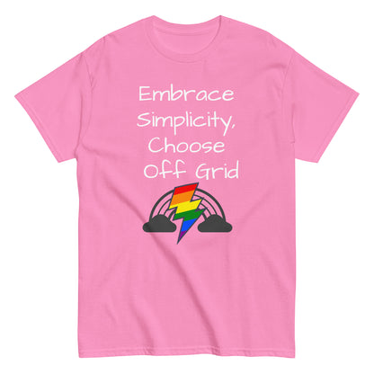 Living Off Grid, Men's classic tee, "Embrace Simplicity"