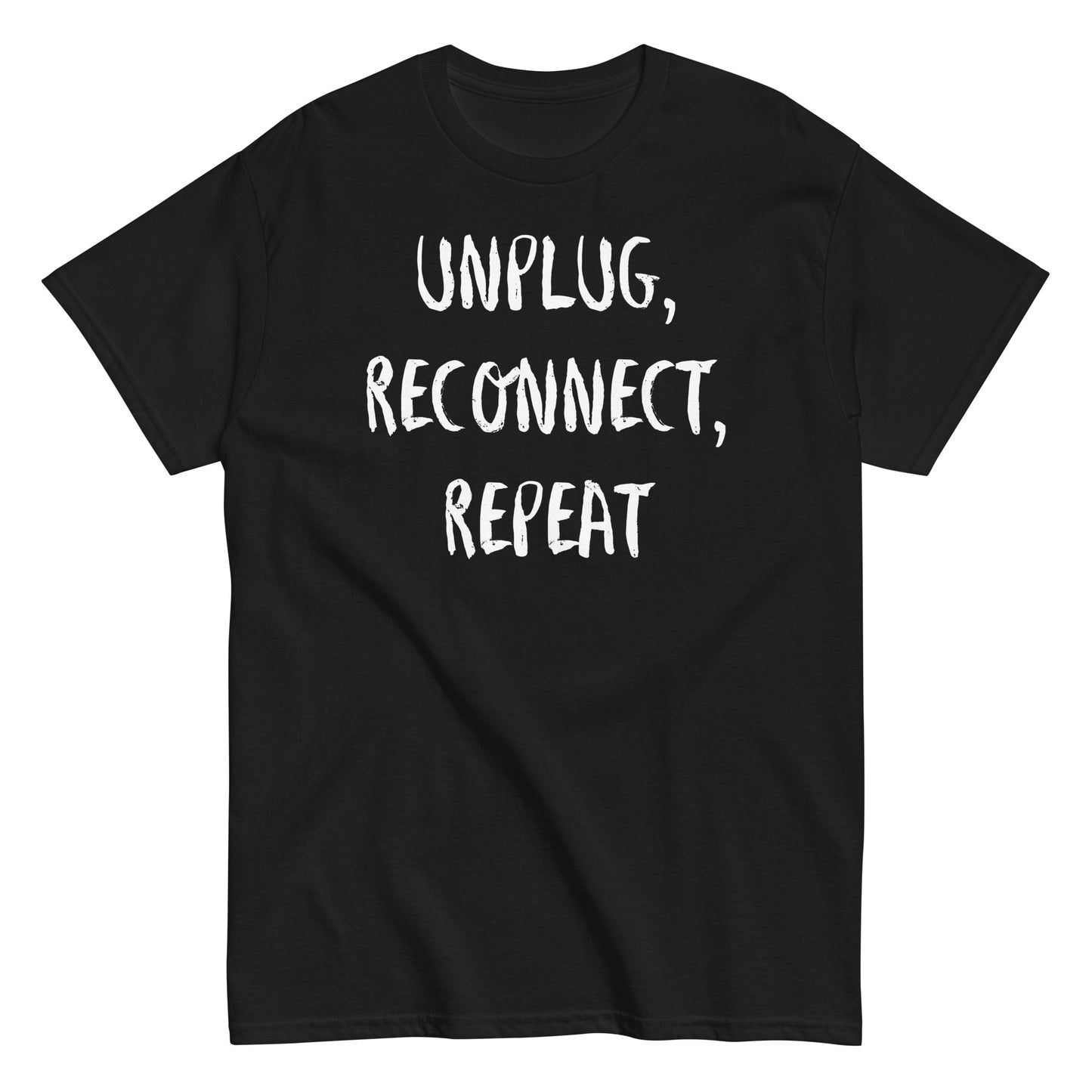 Living Off Grid, Men's classic tee, "Unplug, Reconnect, Repeat