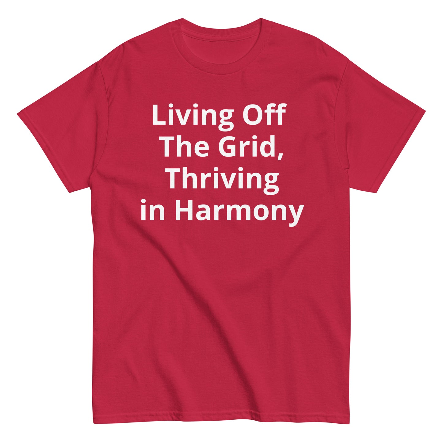 Living Off Grid, Men's classic tee, "Thriving in Harmony