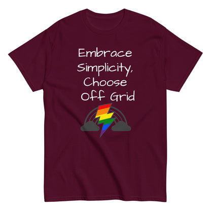 Living Off Grid, Men's classic tee, "Embrace Simplicity"