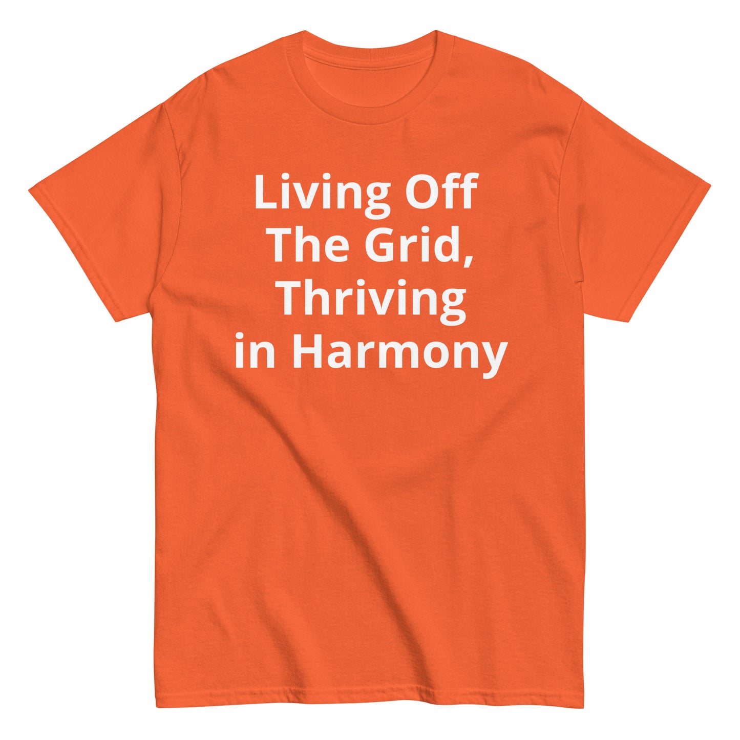 Living Off Grid, Men's classic tee, "Thriving in Harmony