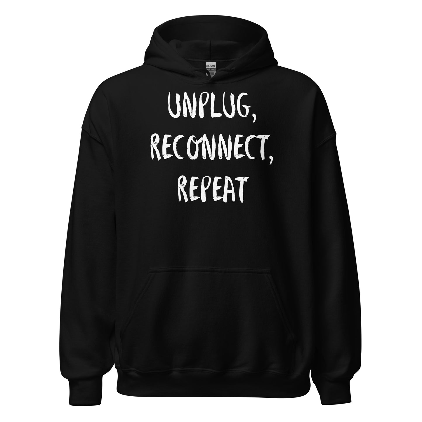 Living Off Grid, Unisex Hoodie, "Unplug, Reconnect, Repeat"