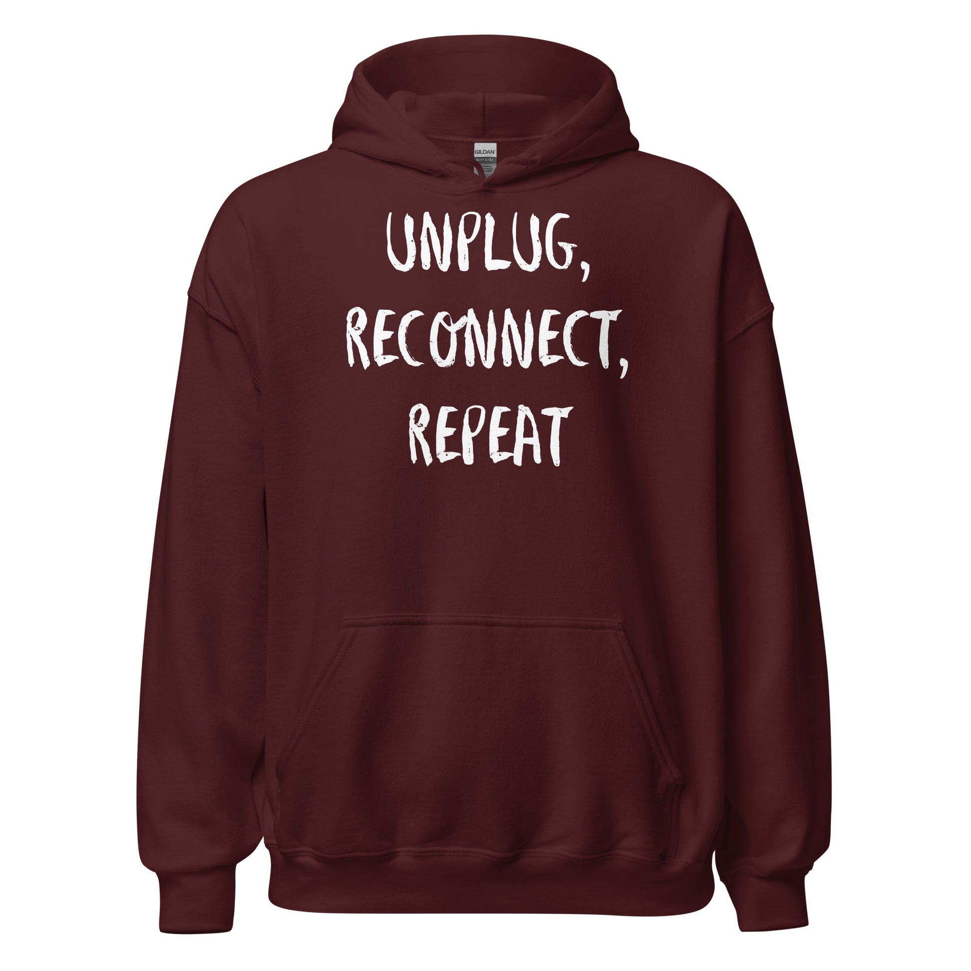 Living Off Grid, Unisex Hoodie, "Unplug, Reconnect, Repeat"