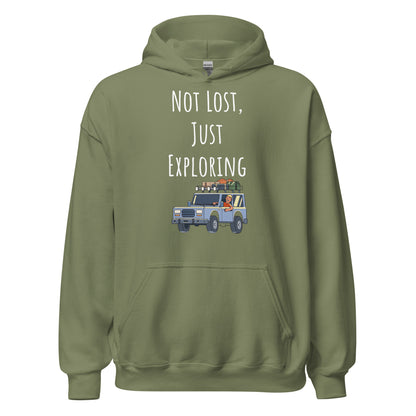 Adventure Survival, Unisex Hoodie, "Not Lost, Just Exploring"